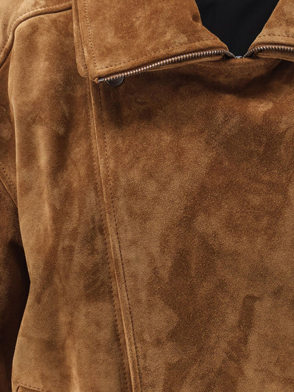 SAINT LAURENT - Oversized vintage split-leather jacket