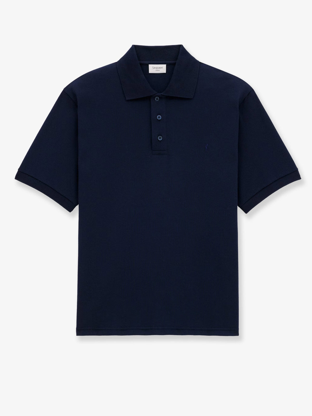 Saint Laurent Recycled material polo shirt with Cassandre embroidery - Marine