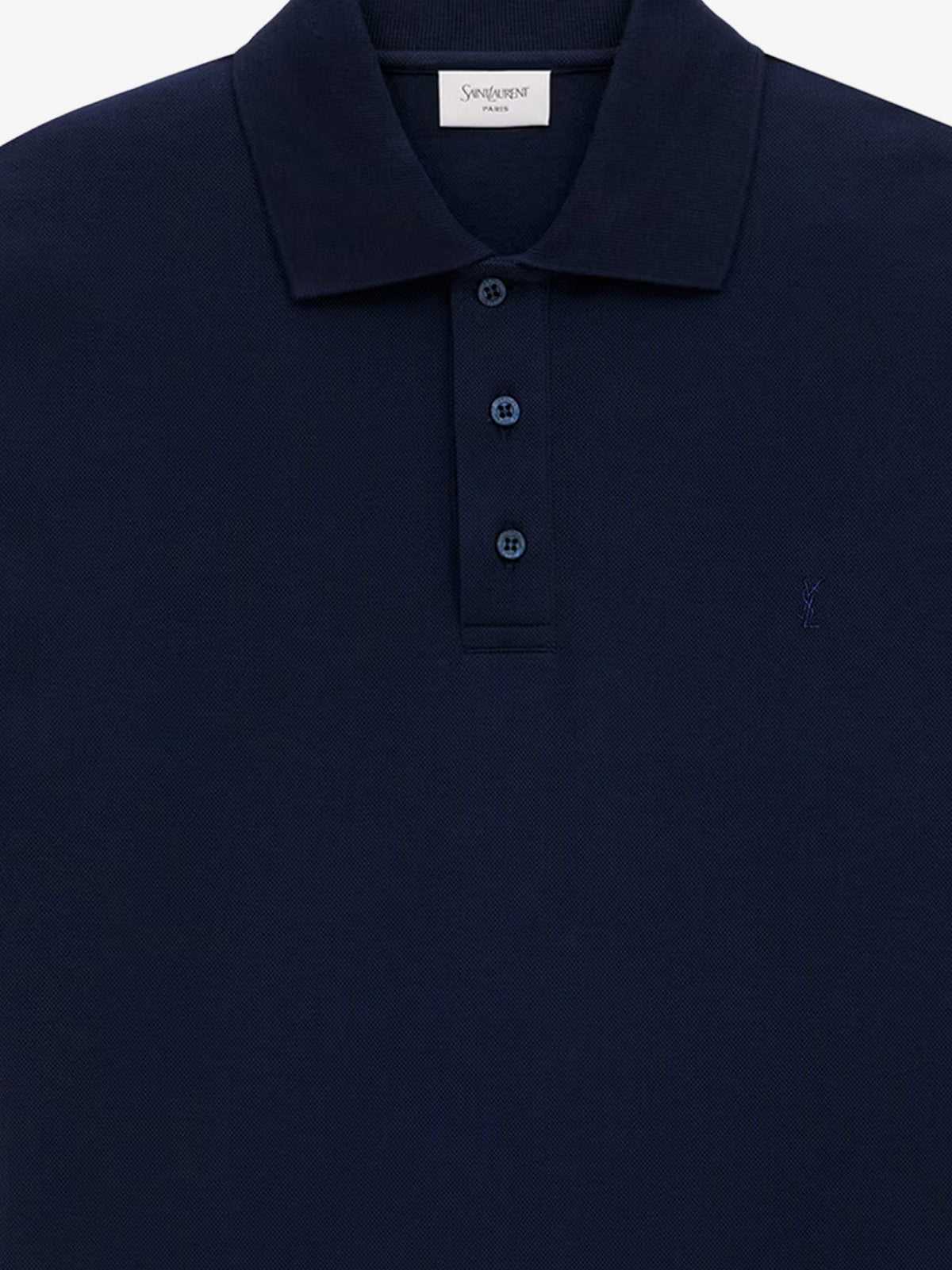 Saint Laurent Recycled material polo shirt with Cassandre embroidery - Marine