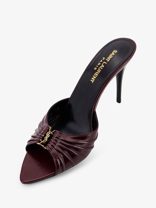 Saint Laurent Babylone 90 bordeaux leather sandals - Vintagebordeaux