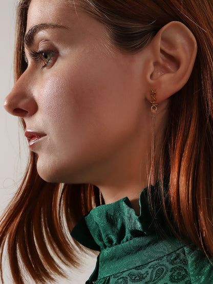 Saint Laurent Cassandre metal earrings - Dore