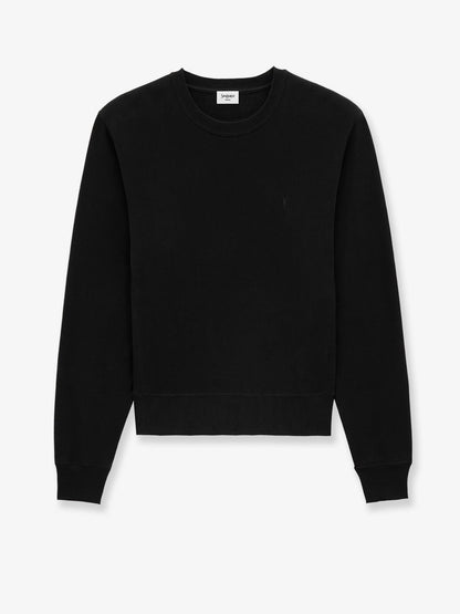 Saint Laurent Certified cotton sweatshirt with Cassandre embroidery - Noir