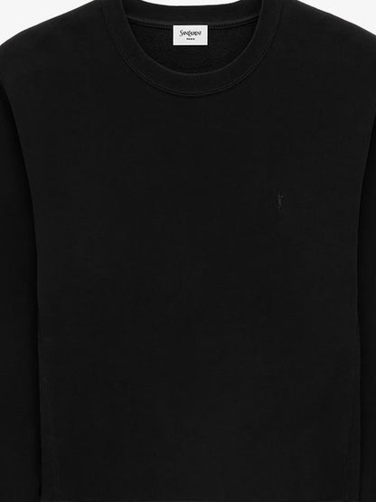 Saint Laurent Certified cotton sweatshirt with Cassandre embroidery - Noir