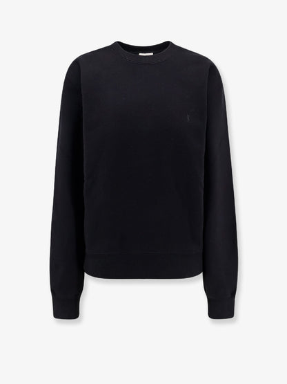 Saint Laurent Certified cotton sweatshirt with Cassandre embroidery - Noir