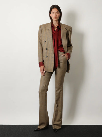 SAINT LAURENT - Cassandre Lavalli��re striped silk jacquard shirt