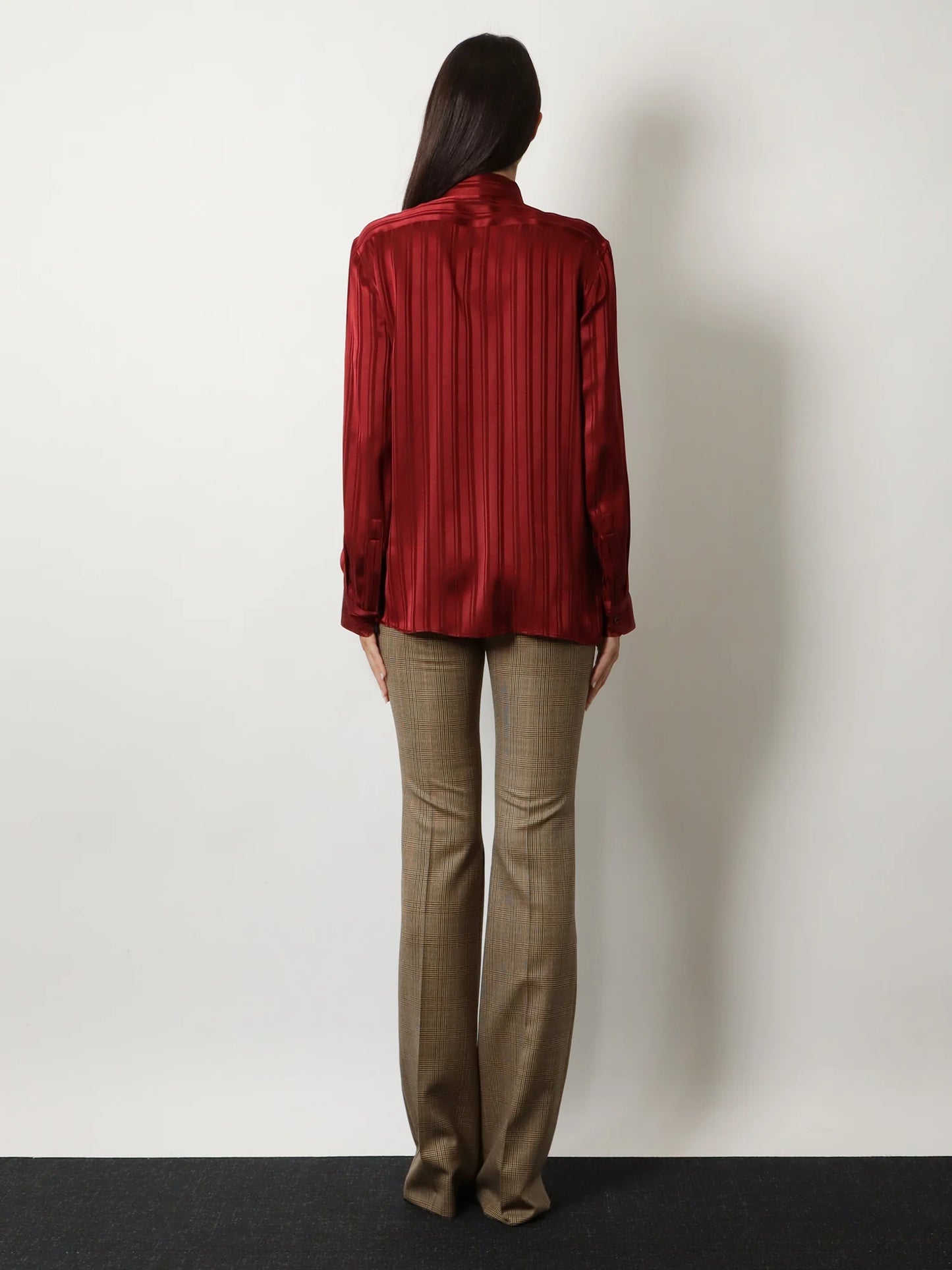 SAINT LAURENT - Cassandre Lavalli��re striped silk jacquard shirt