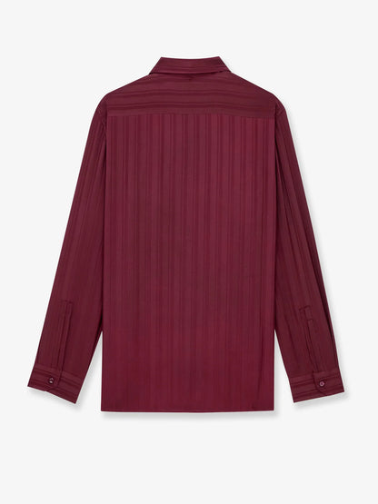 SAINT LAURENT - Cassandre Lavallière striped silk jacquard shirt