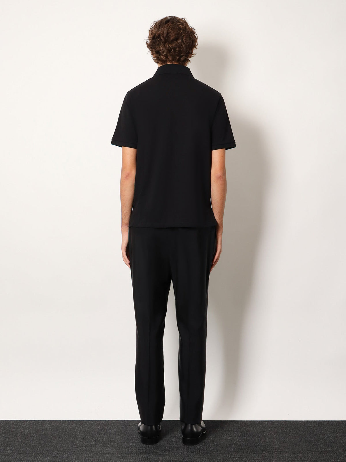 Saint Laurent Cotton blend polo shirt with Cassandre embroidery - Noir