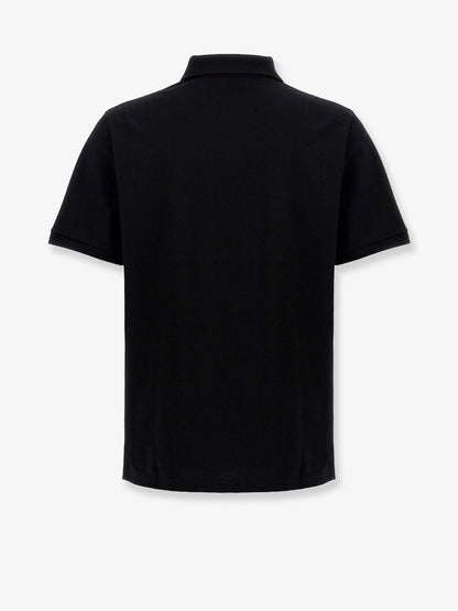 Saint Laurent Cotton blend polo shirt with Cassandre embroidery - Noir
