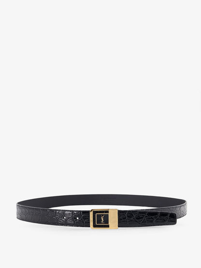 Saint Laurent La 66 crocodile-embossed leather belt - Nero