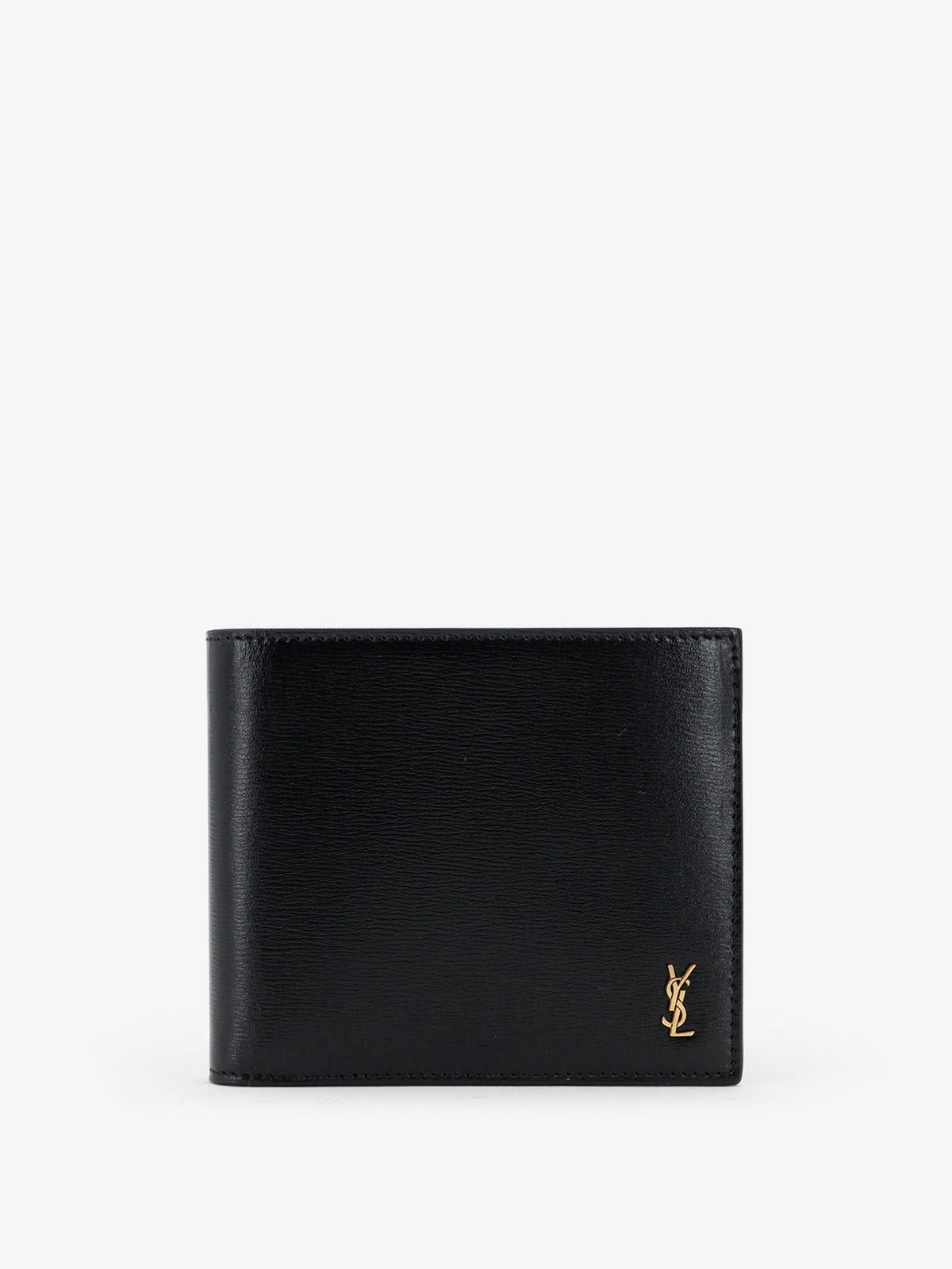 Saint Laurent Tiny wallet in hammered leather - Nero