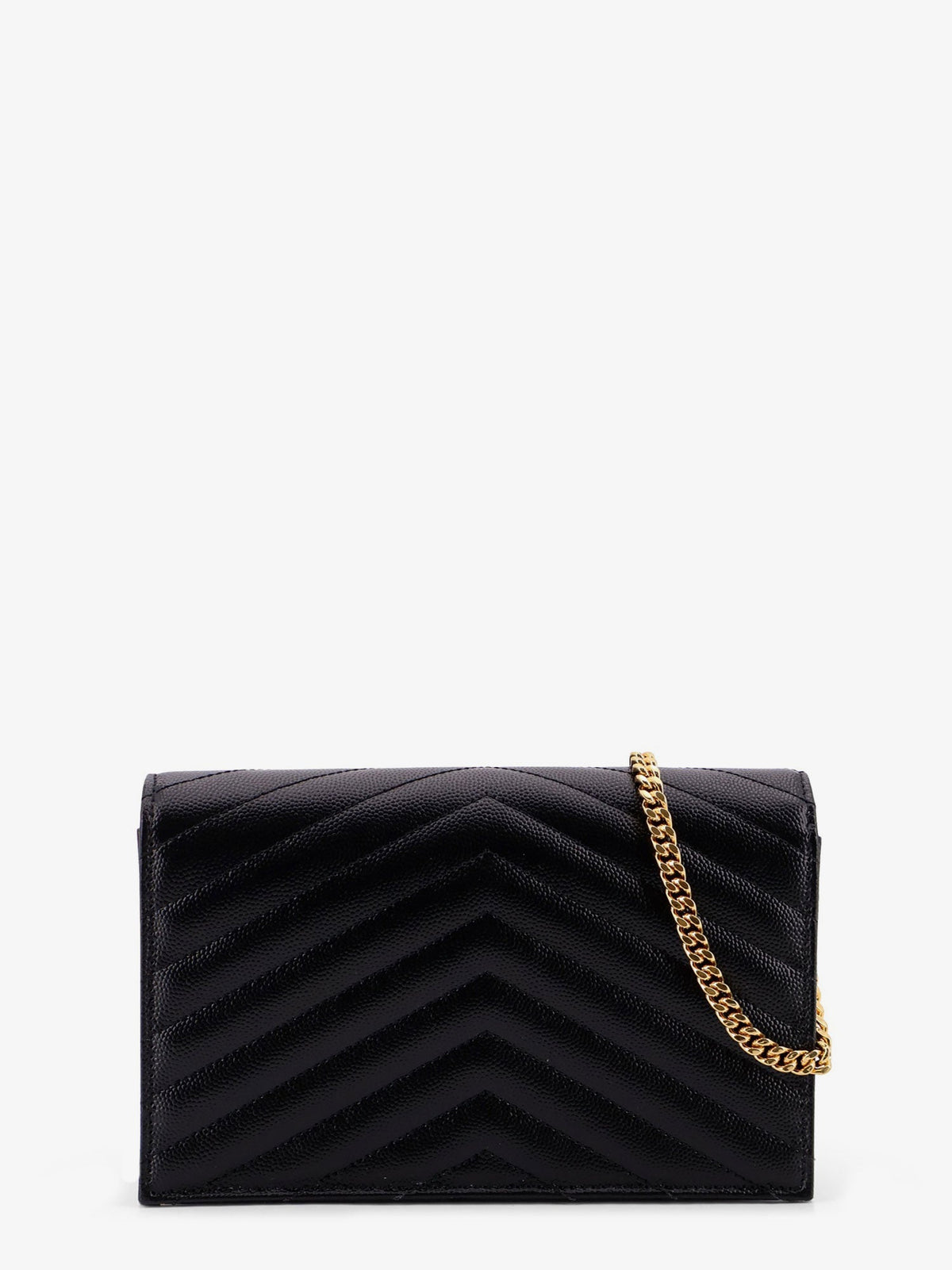 Saint Laurent Cassandre Envelope Clutch Crossbody  Bag with Chain - Nero