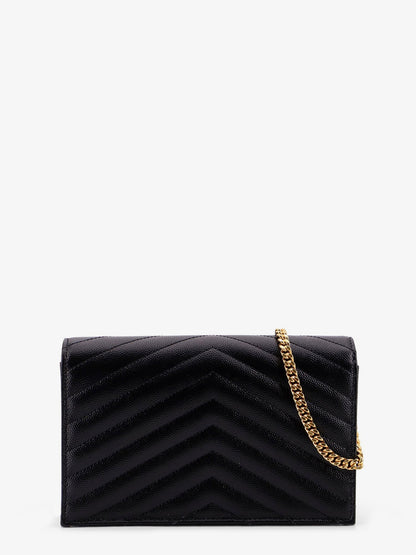 Saint Laurent Cassandre Envelope Clutch Crossbody  Bag with Chain - Nero