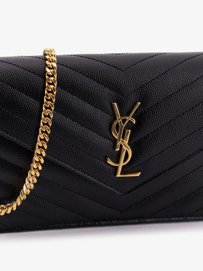Saint Laurent Cassandre Envelope Clutch Crossbody  Bag with Chain - Nero
