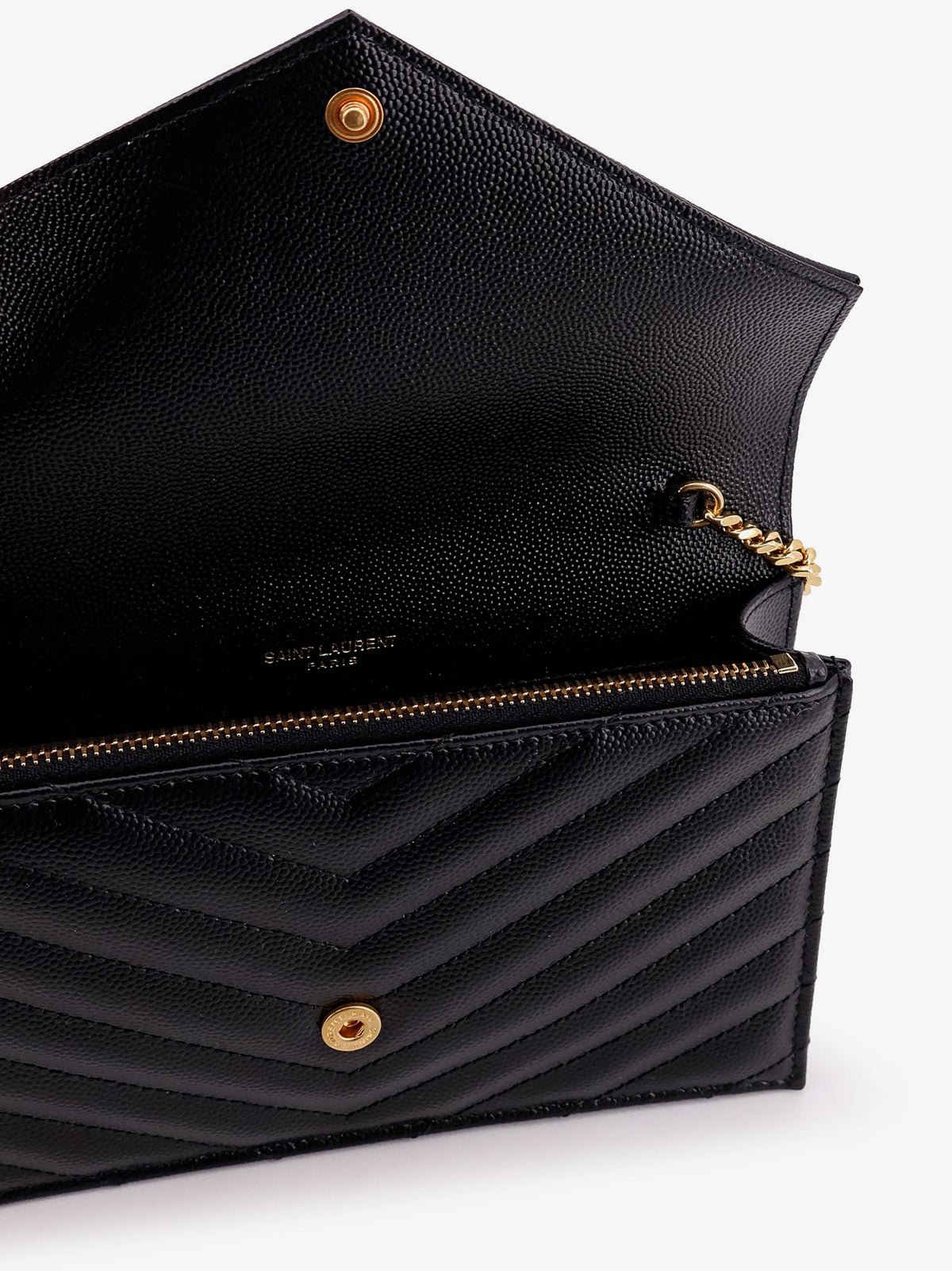 Saint Laurent Cassandre Envelope Clutch Crossbody  Bag with Chain - Nero
