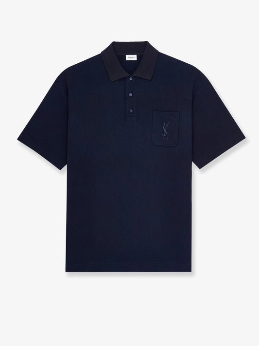 Saint Laurent Piqué Cotton Polo Shirt