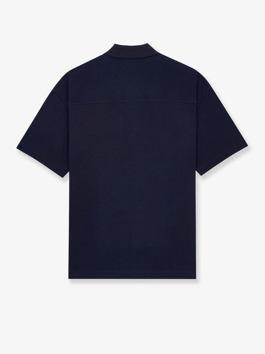 Saint Laurent Piqué cotton polo shirt - Bleuminuit