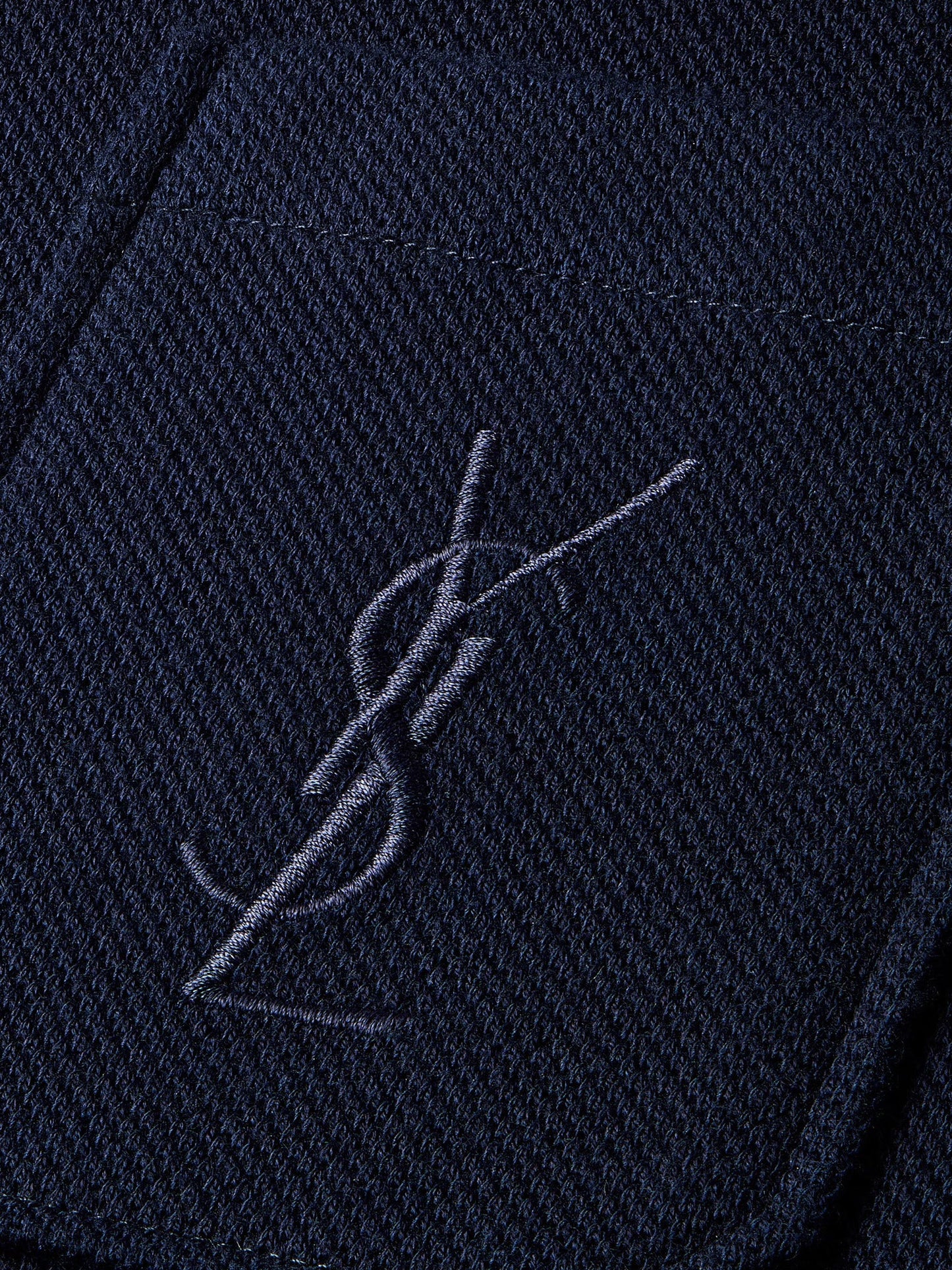 SAINT LAURENT - Piqué cotton polo shirt