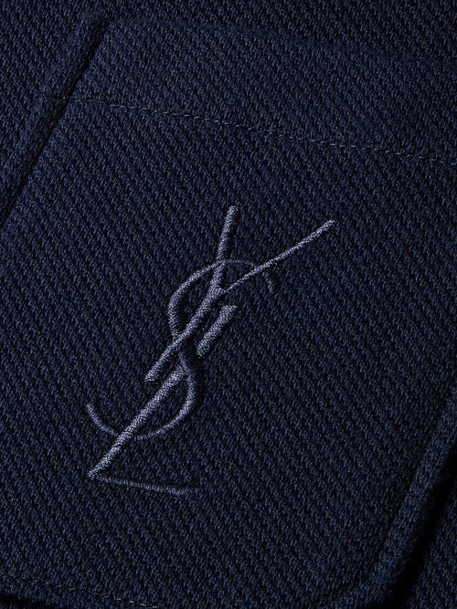Saint Laurent Piqué cotton polo shirt - Bleuminuit