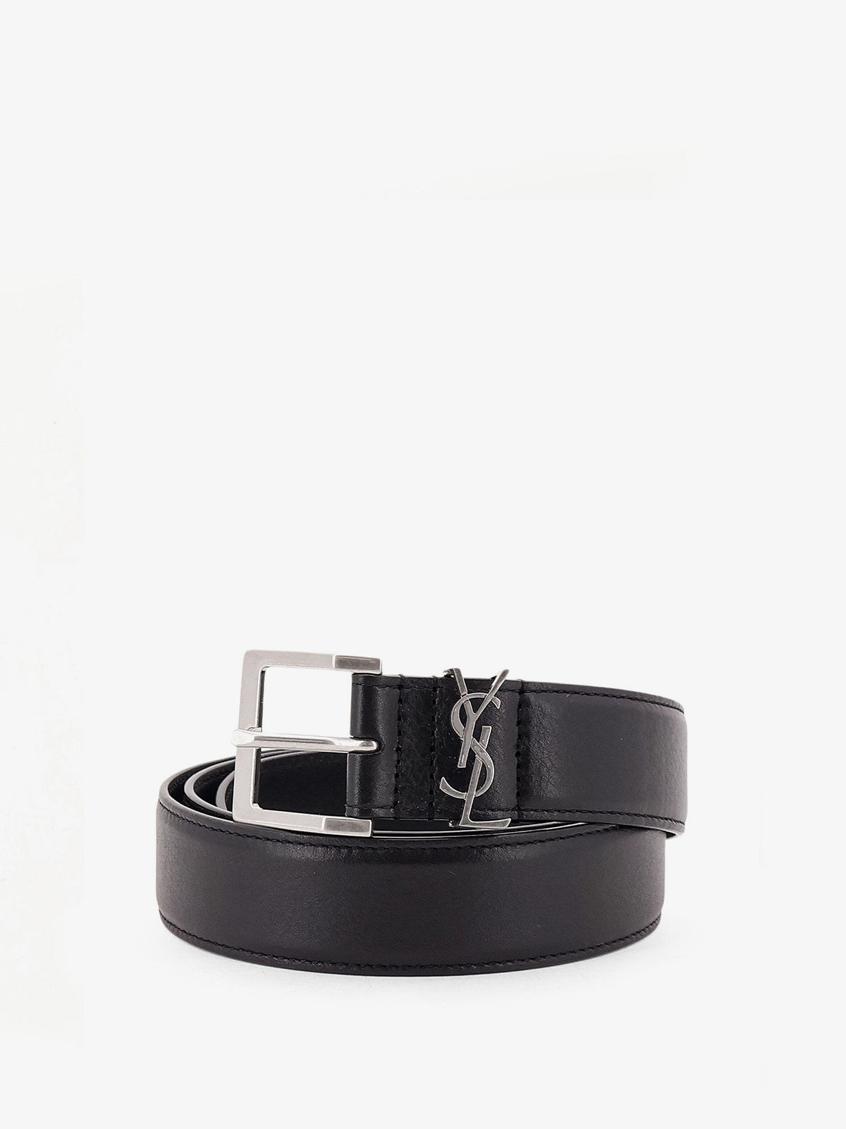 Saint Laurent Cassandre leather belt - Nero