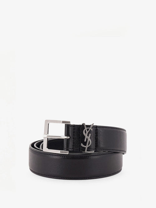Saint Laurent Cassandre leather belt - Nero