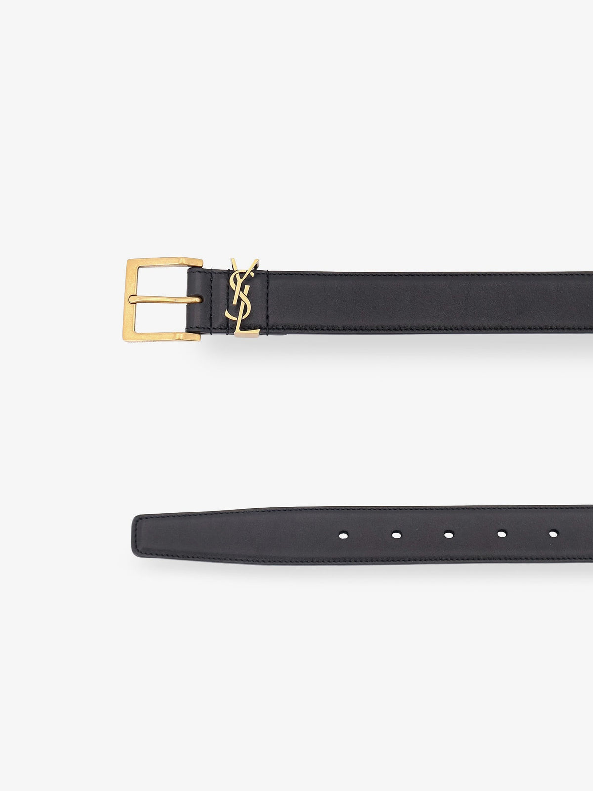 Saint Laurent Cassandre leather belt - Nero