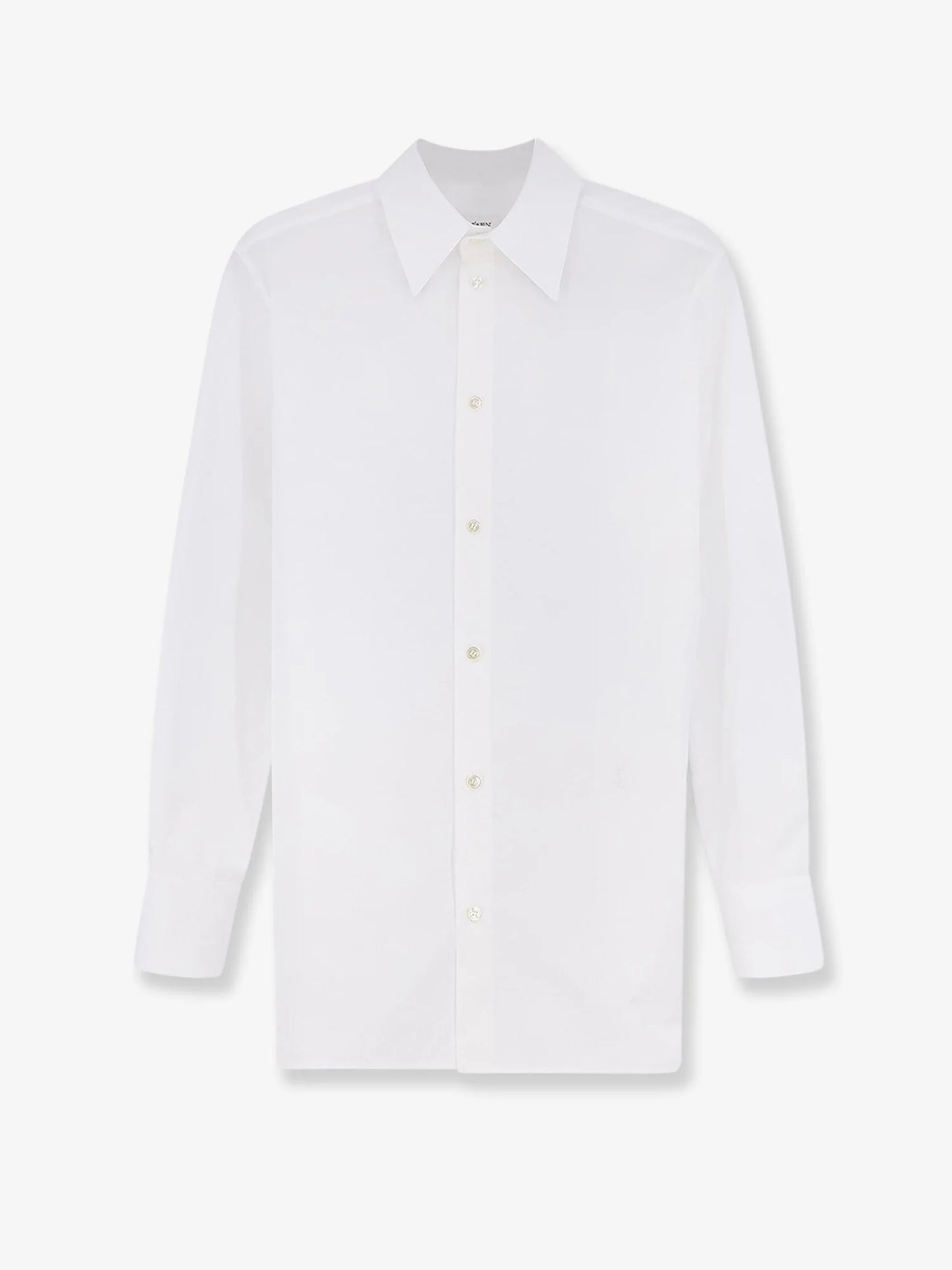 SAINT LAURENT - Cotton shirt with Cassandre embroidery