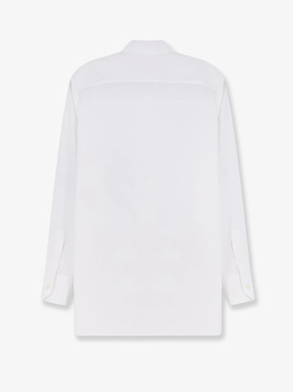 SAINT LAURENT - Cotton shirt with Cassandre embroidery