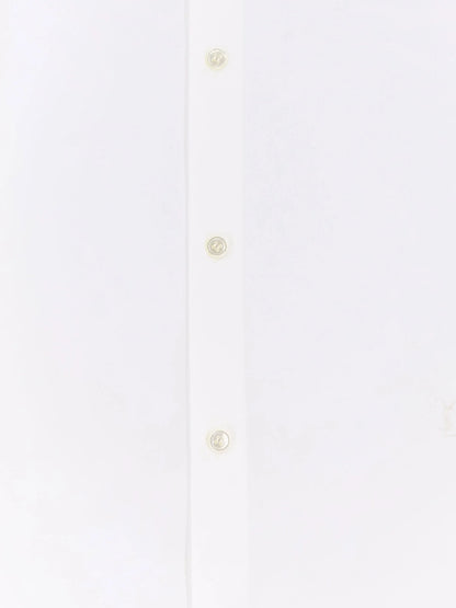 SAINT LAURENT - Cotton shirt with Cassandre embroidery