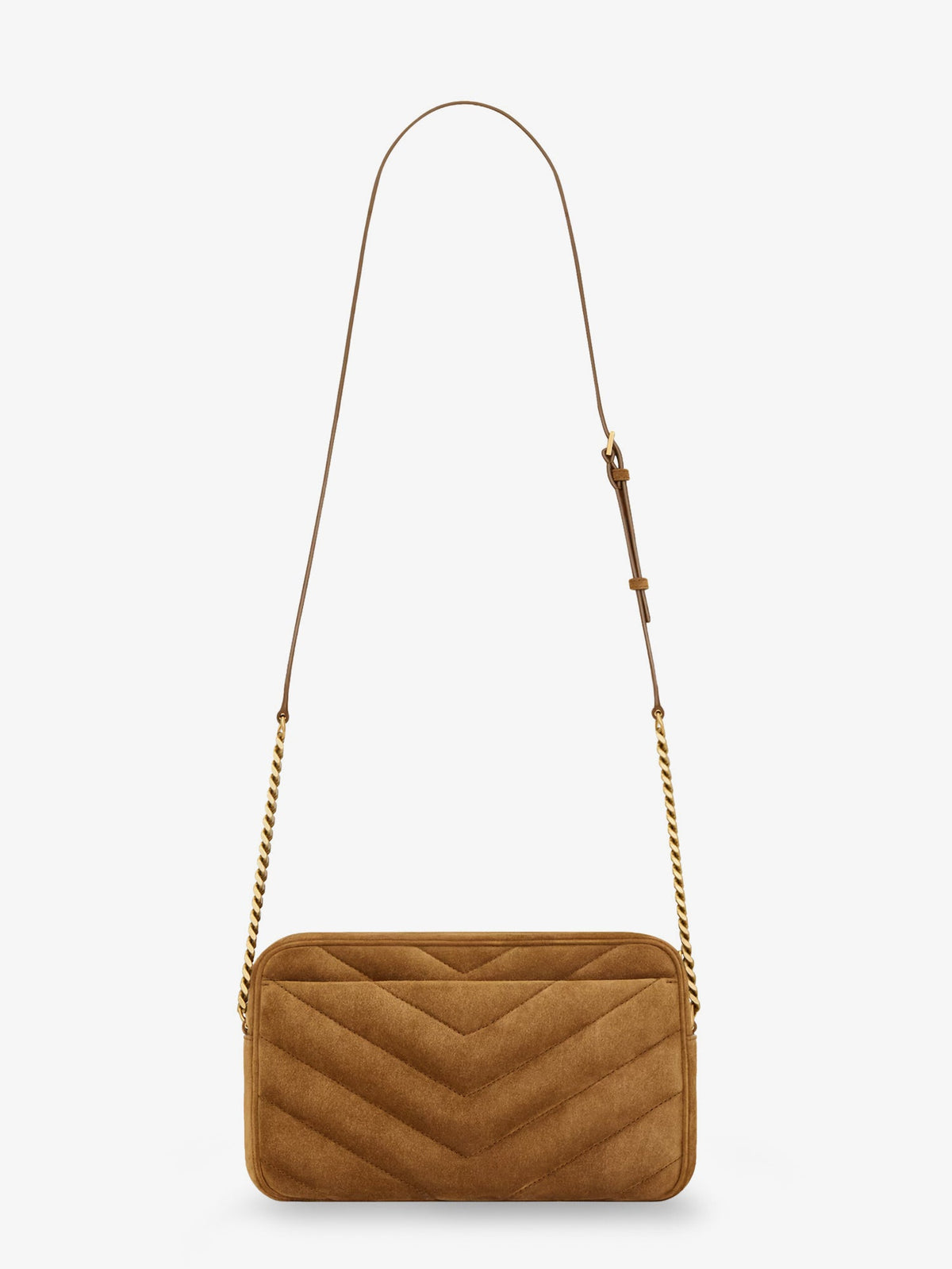 Saint Laurent Loulou suede crossbody bag with Cassandre logo on the front - Orangecaramelcogn