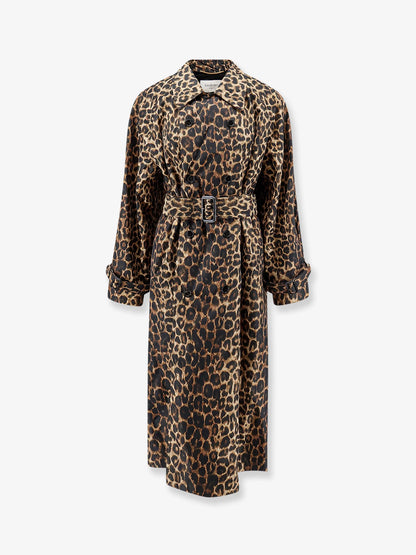SAINT LAURENT - Nylon trench with animal print
