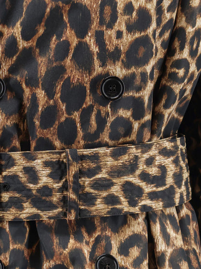 SAINT LAURENT - Nylon trench with animal print