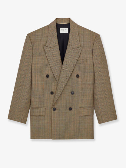 SAINT LAURENT - Prince-of-Wales certified wool blazer