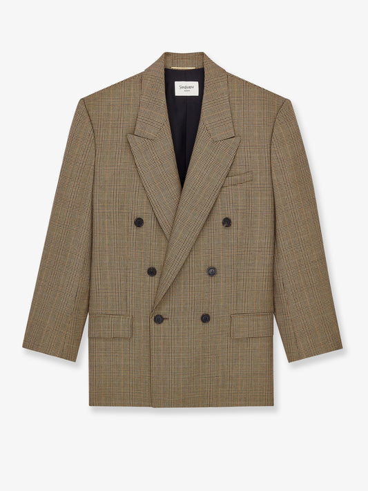 Saint Laurent Prince Of Wales Certified Wool Blazer