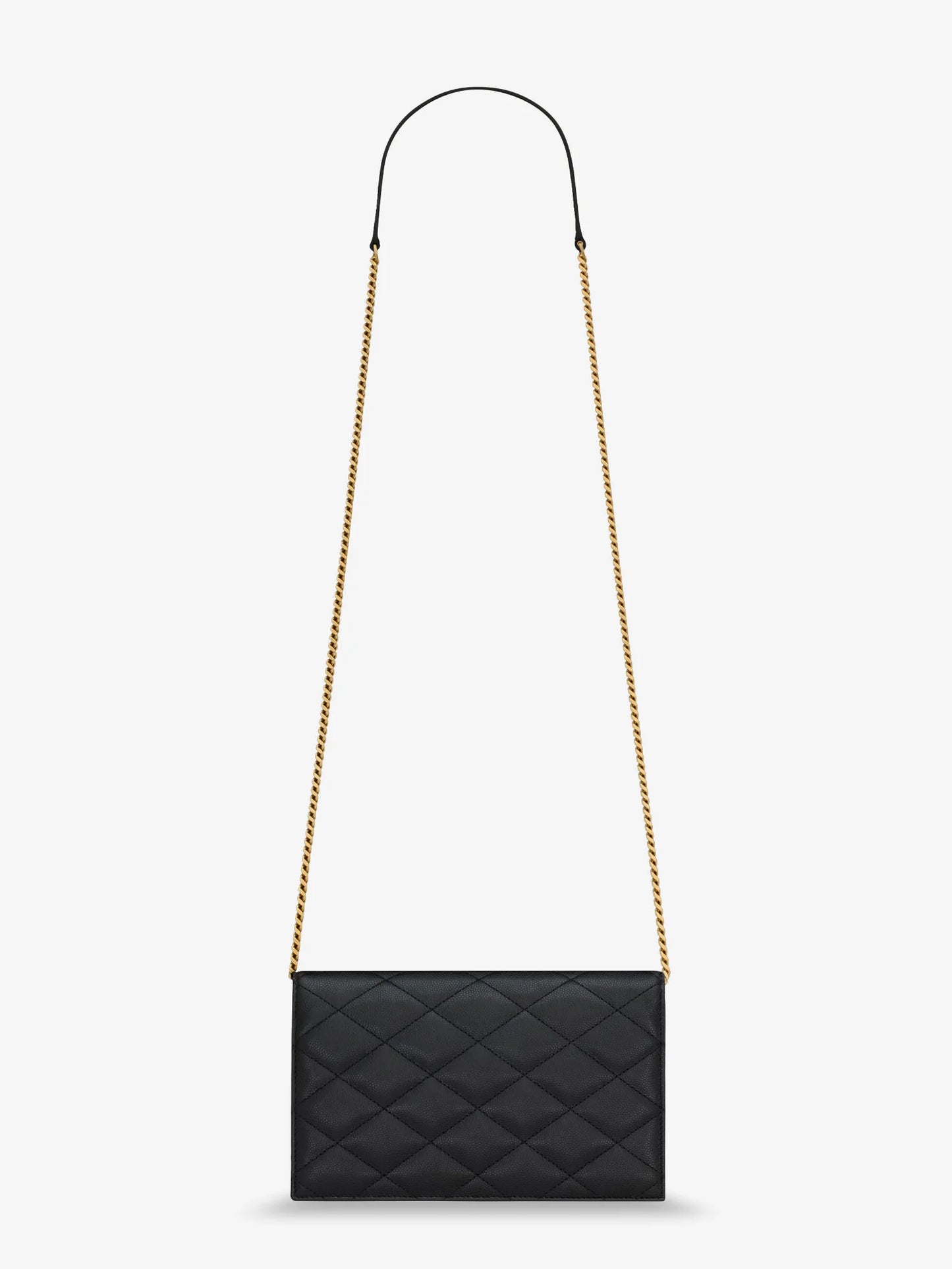 SAINT LAURENT - Paris leather crossbody bag with metal Cassandre logo