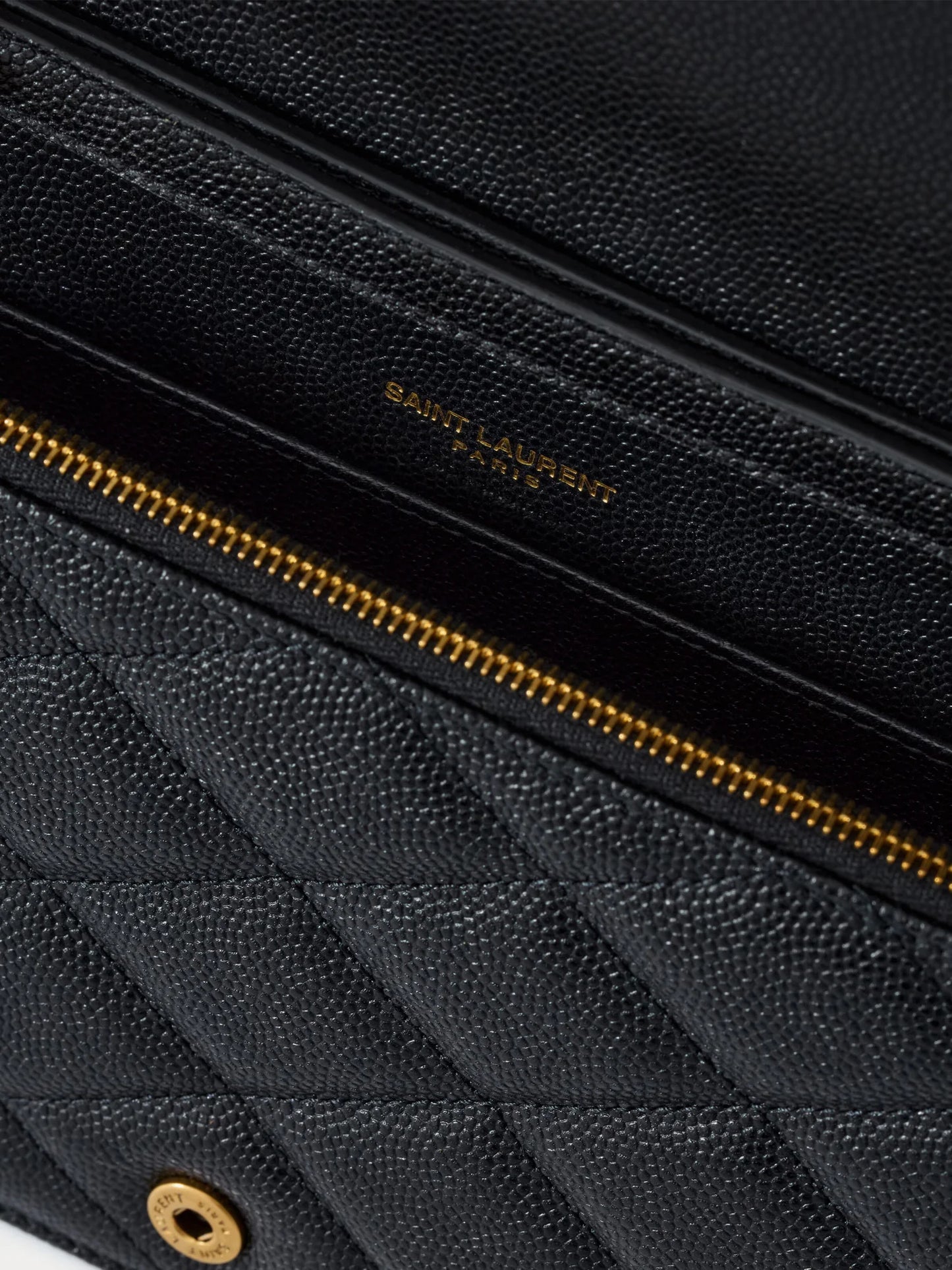 SAINT LAURENT - Paris leather crossbody bag with metal Cassandre logo