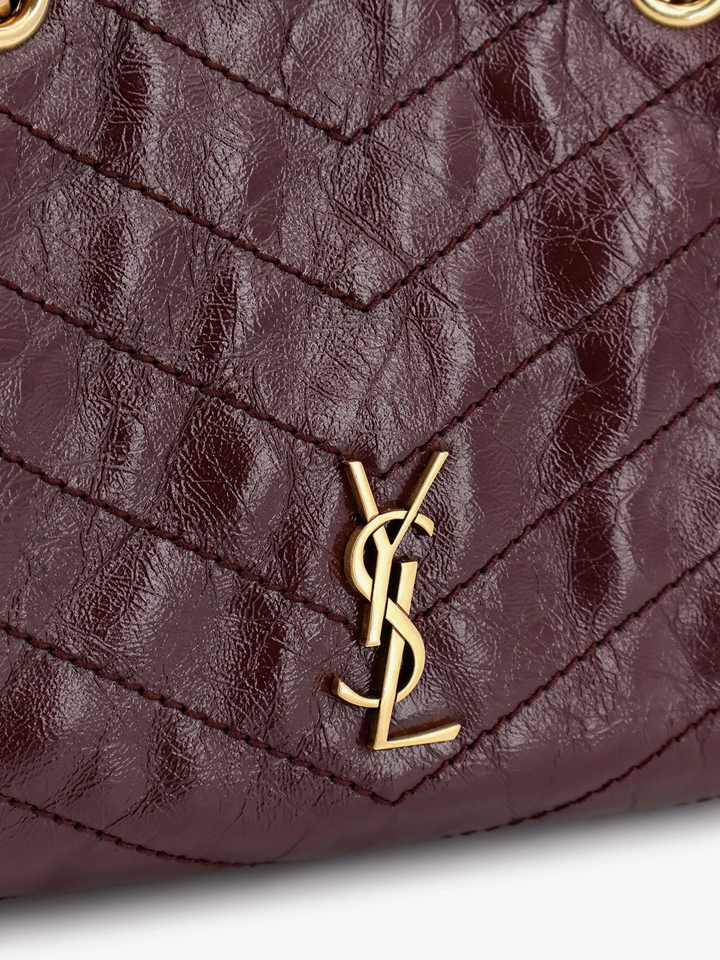 Saint Laurent Niki Vintage Effect Leather Shopping Bag