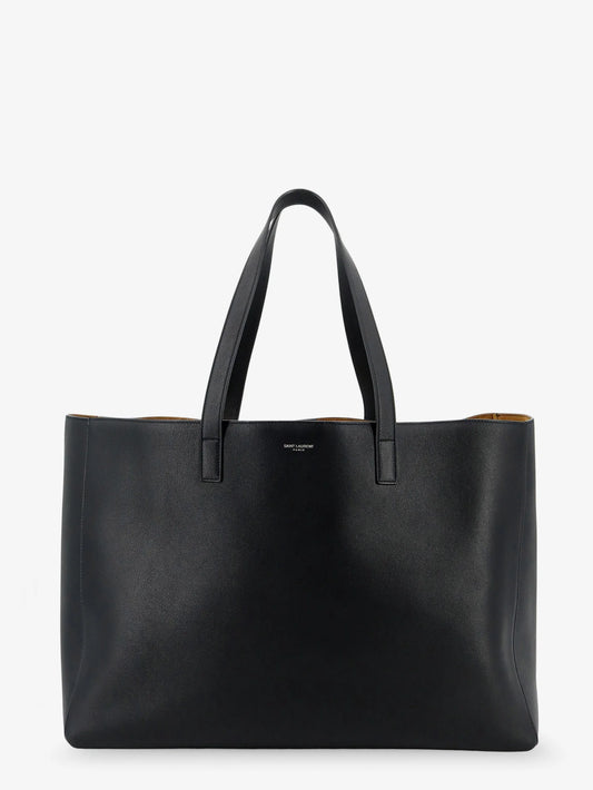 Saint Laurent Leather Shopping Bag With Front Logo