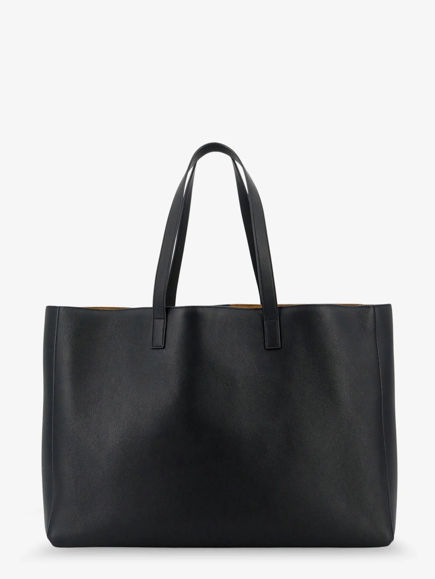 SAINT LAURENT - Leather shopping bag with front logo