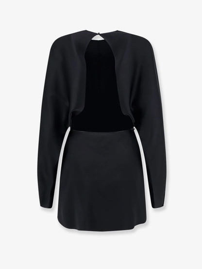 SAINT LAURENT - Mini Lenght Dress with gold metal detail