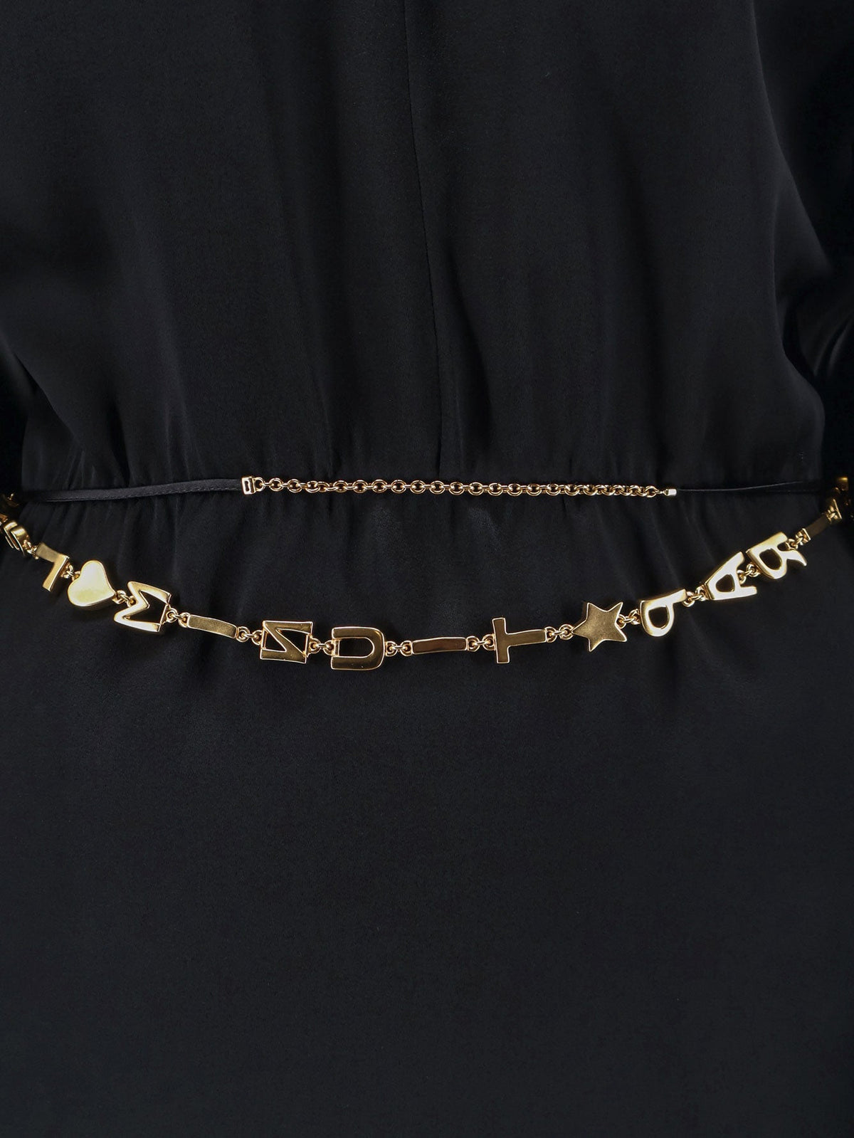 Saint Laurent Mini Lenght Dress with gold metal detail - Noir