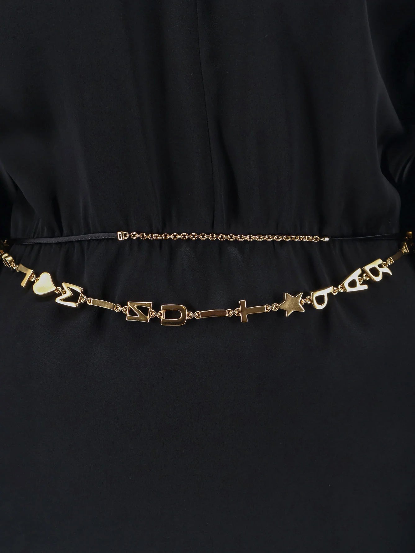 SAINT LAURENT - Mini Lenght Dress with gold metal detail