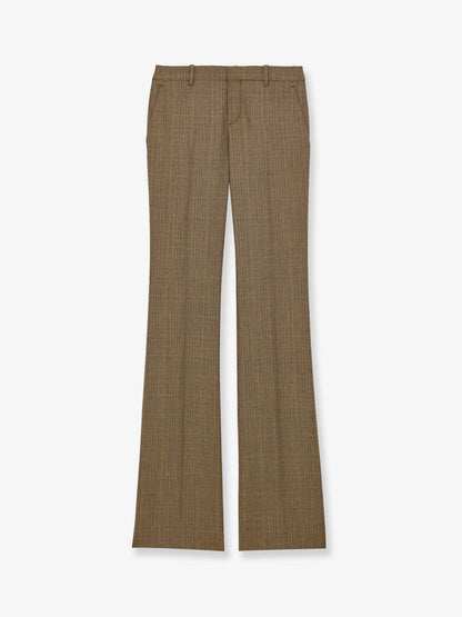 SAINT LAURENT - Prince of Wales certified wool trousers