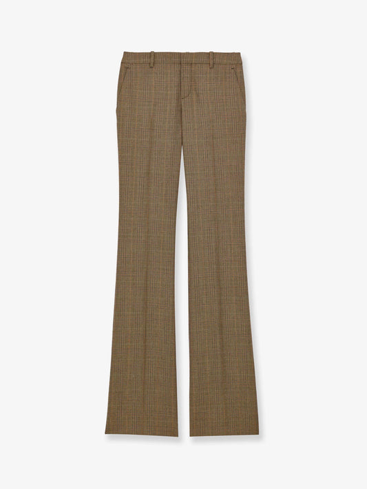 Saint Laurent Prince Of Wales Certified Wool Trousers