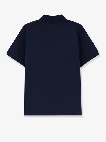 SAINT LAURENT - Piqué cotton polo shirt with Cassandre embroidery