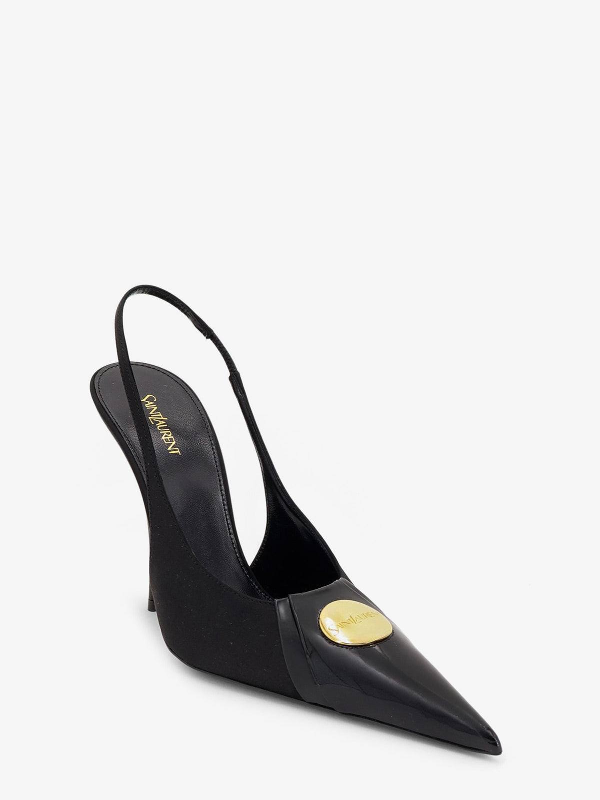 Saint Laurent Louis patent leather pumps with logo tag - Nero
