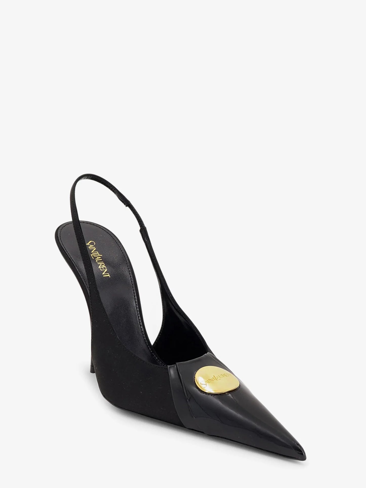 SAINT LAURENT - Louis patent leather pumps with logo tag