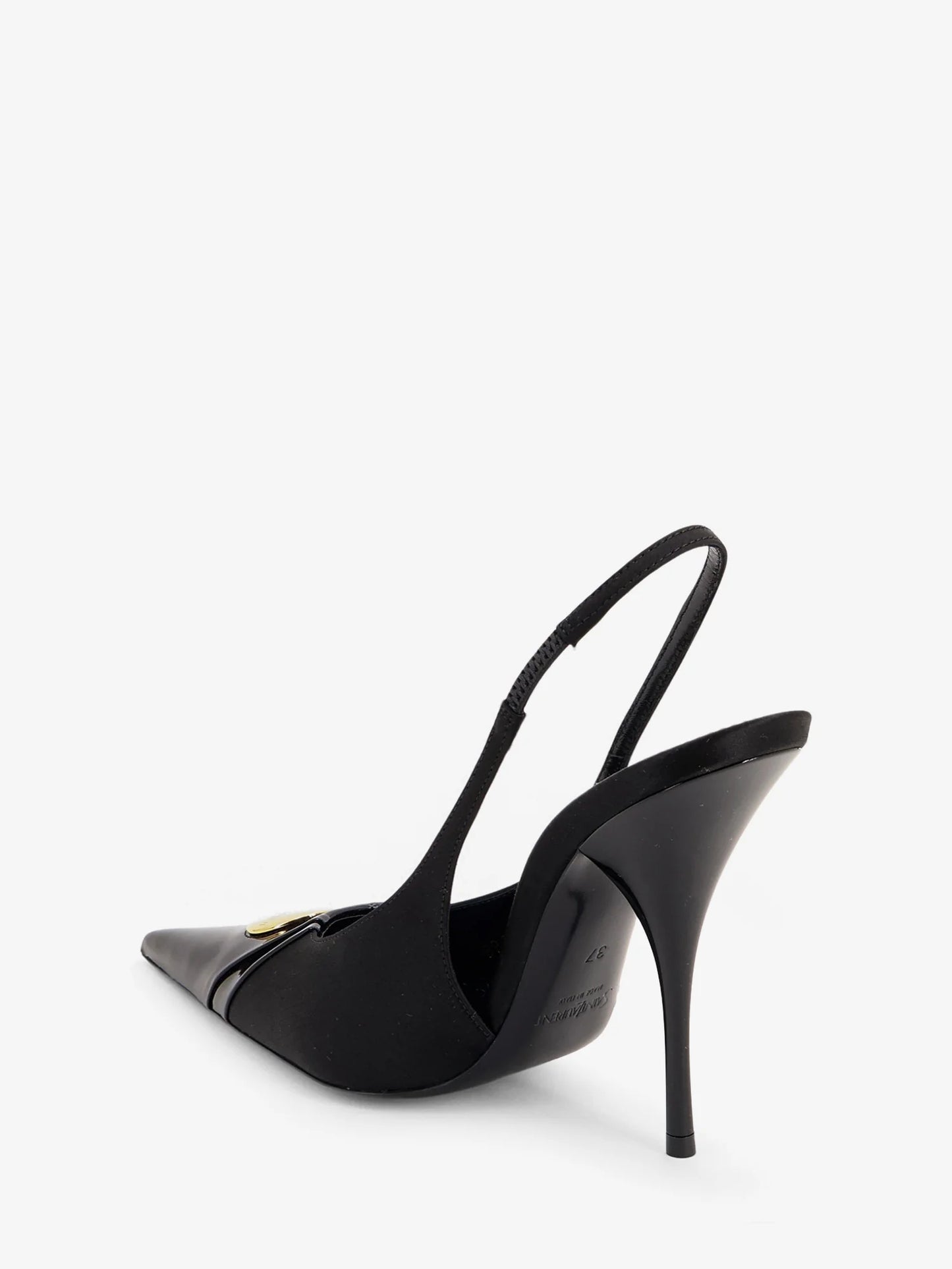 SAINT LAURENT - Louis patent leather pumps with logo tag
