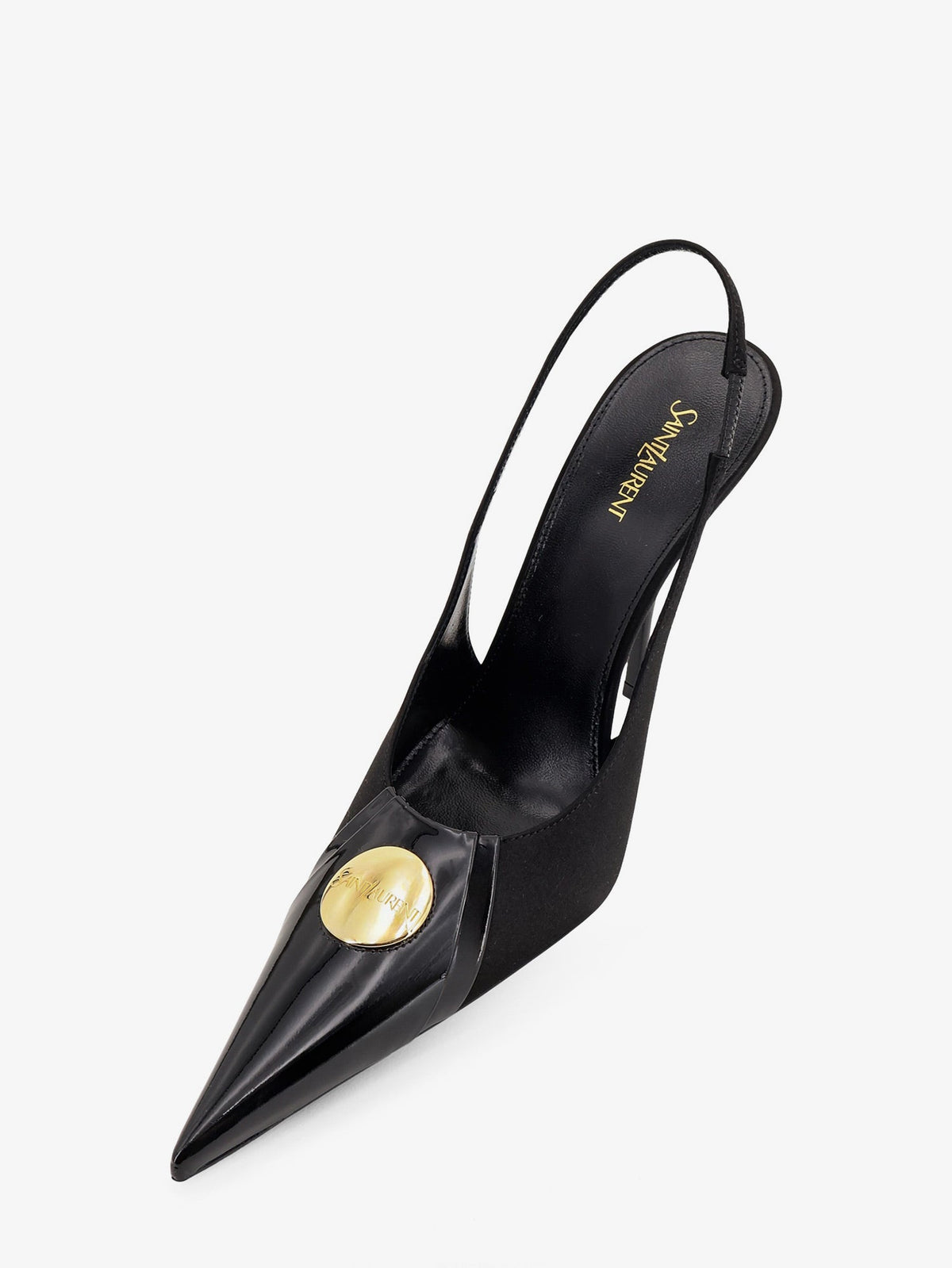 Saint Laurent Louis patent leather pumps with logo tag - Nero