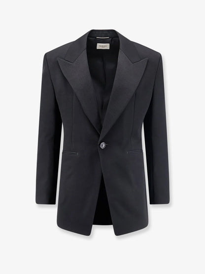 SAINT LAURENT - Single-breasted certified wool blazer